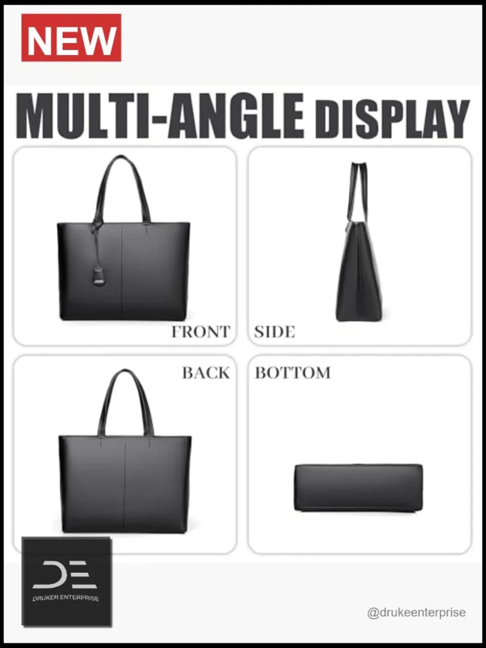 Leather Briefcase, Business Bag, Large Capacity, 15.6